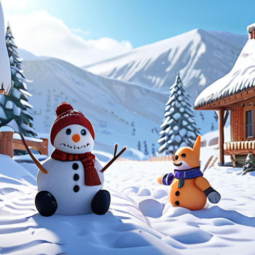 Home 25 **Prompt:** "KartRider winter adventure fan art, snowy landscape, cute characters building a snowman, cozy atmosphere."