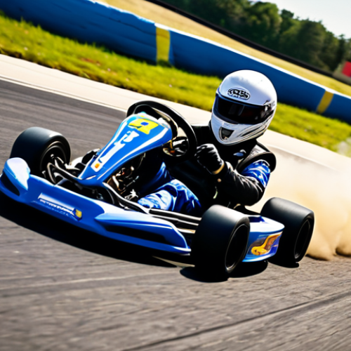 Home 23 ** A Kartrider kart expertly drifting around a tight corner on a track, sparks flying. Focus on the kart's angle and the dynamic motion of the drift.
**